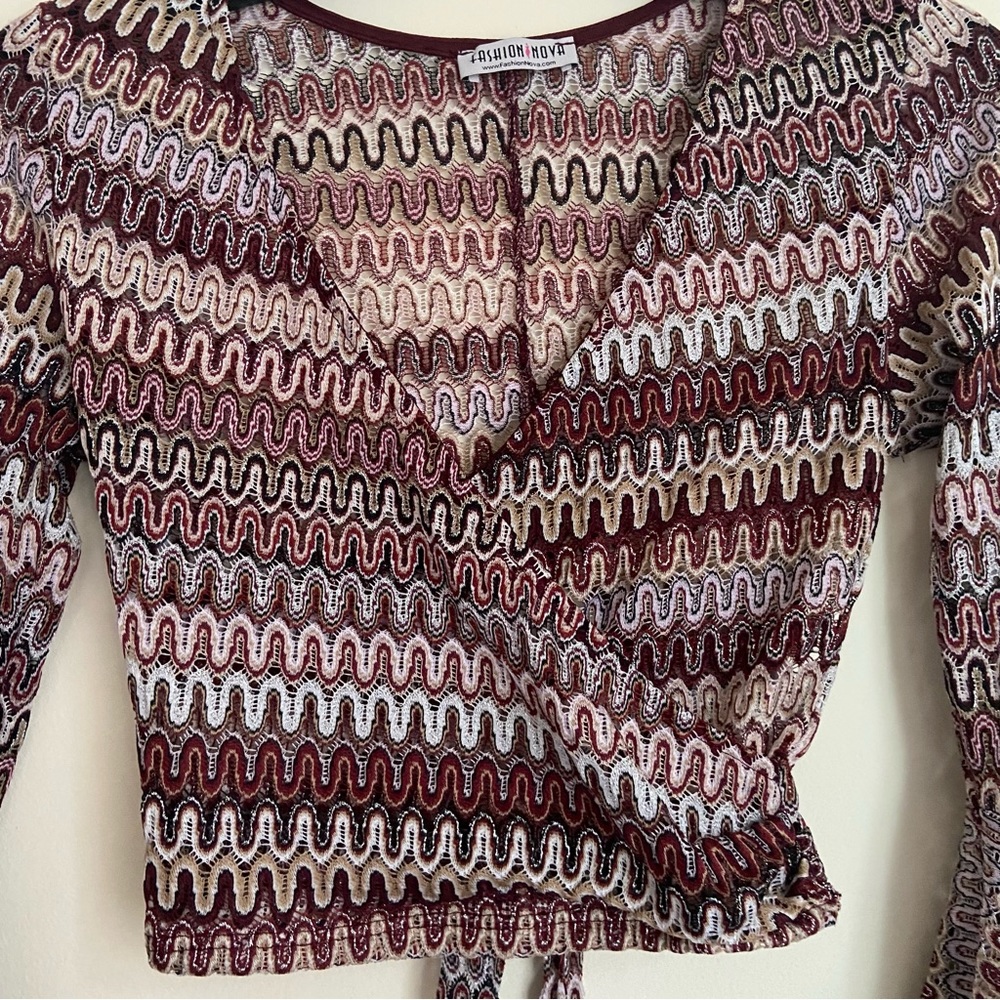Fashion Nova Medium Multicolored Crop Top - Picture 2 of 6